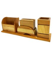 Painted Wooden Desk Organizer for Office and Study Table Use, Stylish Utility Gift for Desk Storage, Corporate Gifting and Everyday Workspace Needs